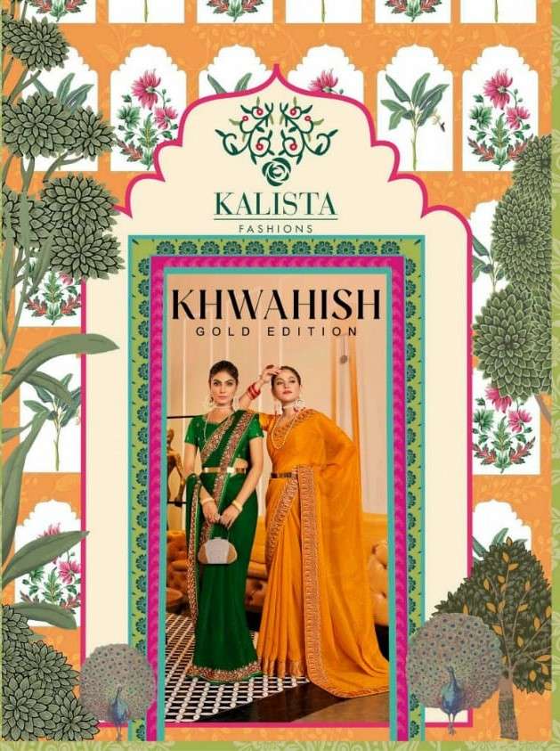 Kalista Khwahish Gold Edition Stylish Festive Wear Saree Online Sales Dealers