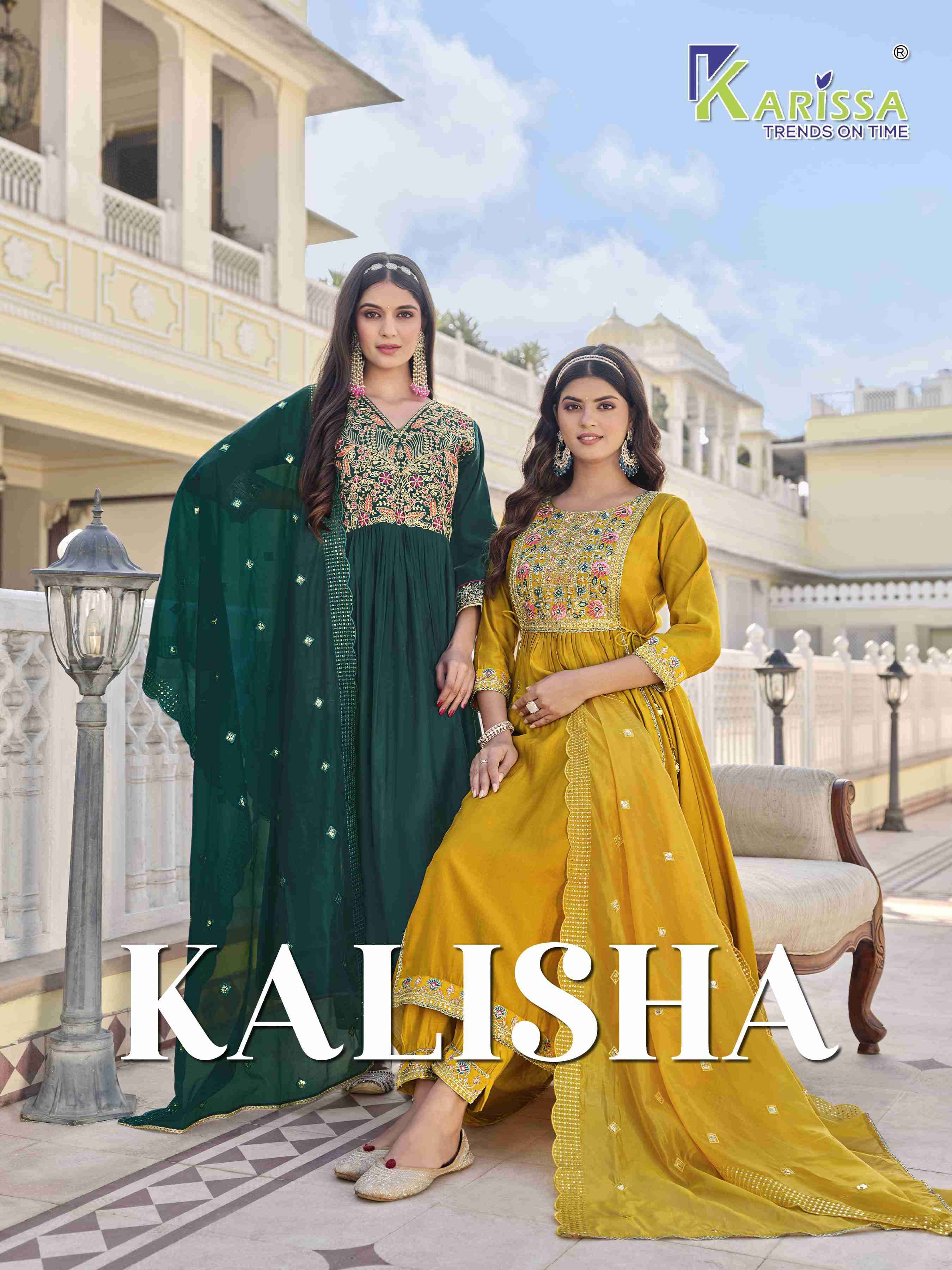 Karissa Kalisha Premium Designs Silk Kurti Pant Dupatta Festive Collection