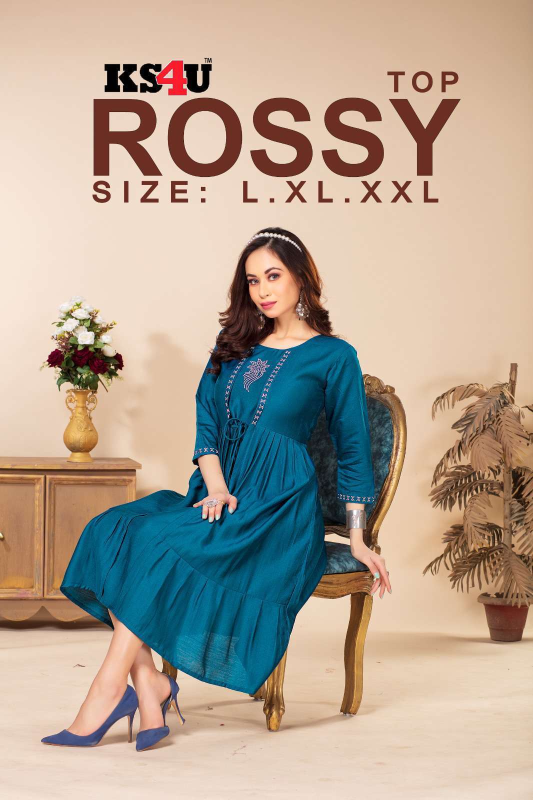 KS4U Rossy New Designs Ethnic Wear Designer Kurti Catalog Exporters