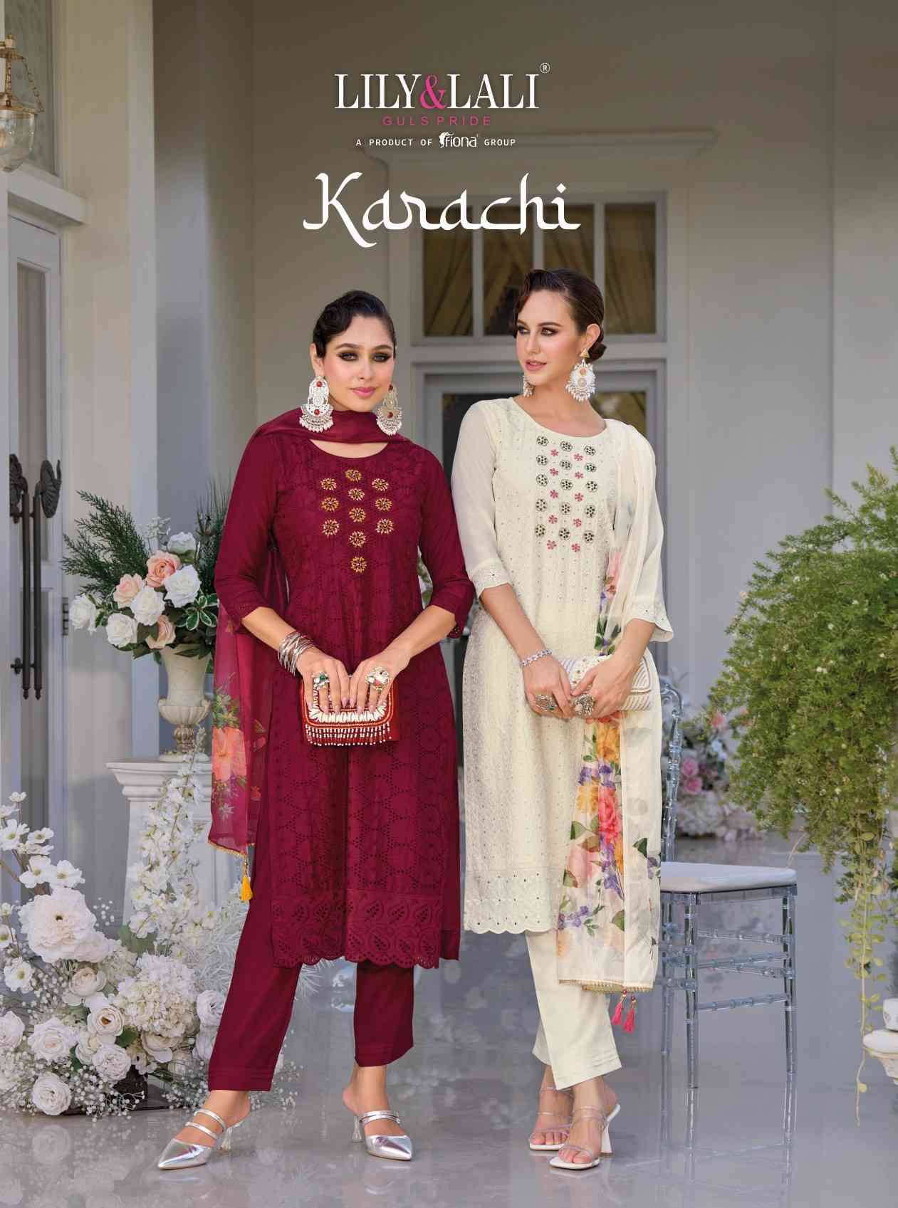 Lily And Lali Karachi Premium Designs Kurti Pant Dupatta Latest Collection