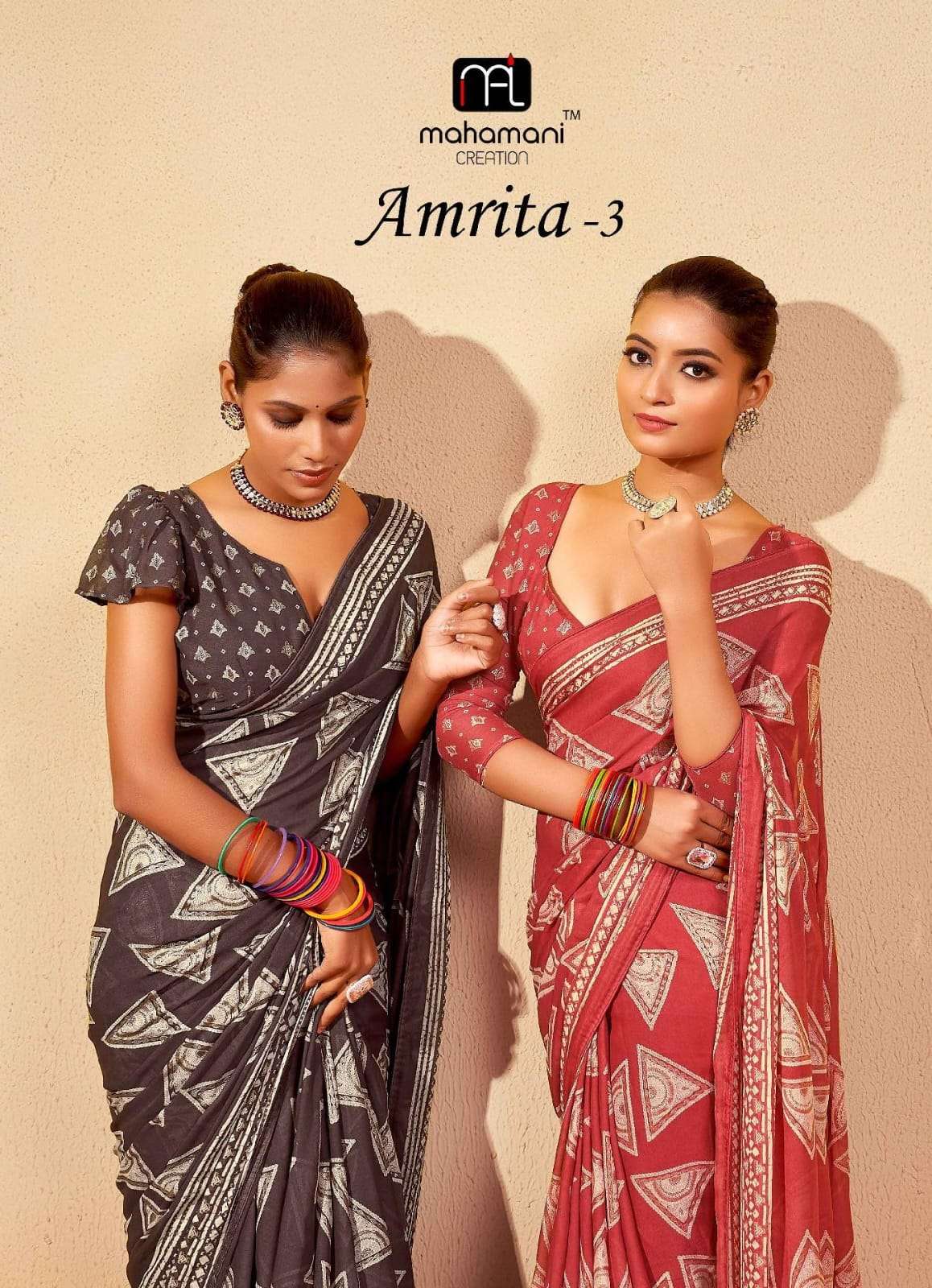 Mahamani Amrita Vol 3 3001 To 3006 Fancy Moss Print Saree Exclusive Collection