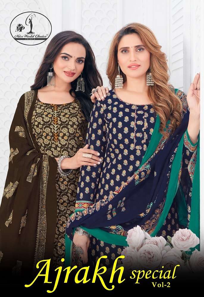 Miss World Ajrakh Special Vol 2 Printed Cotton Dress Material Suppliers In Surat