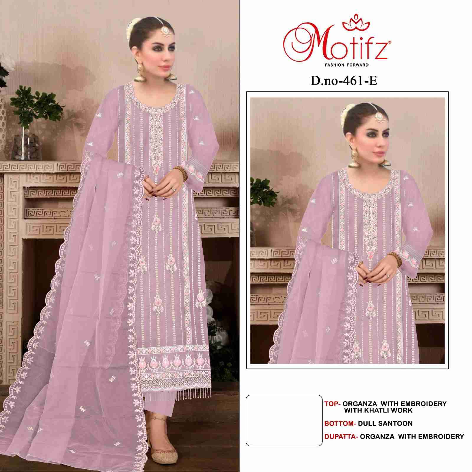 Motifz 461 Colors Straight Style Pakistani Organza Suit Online Wholesalers