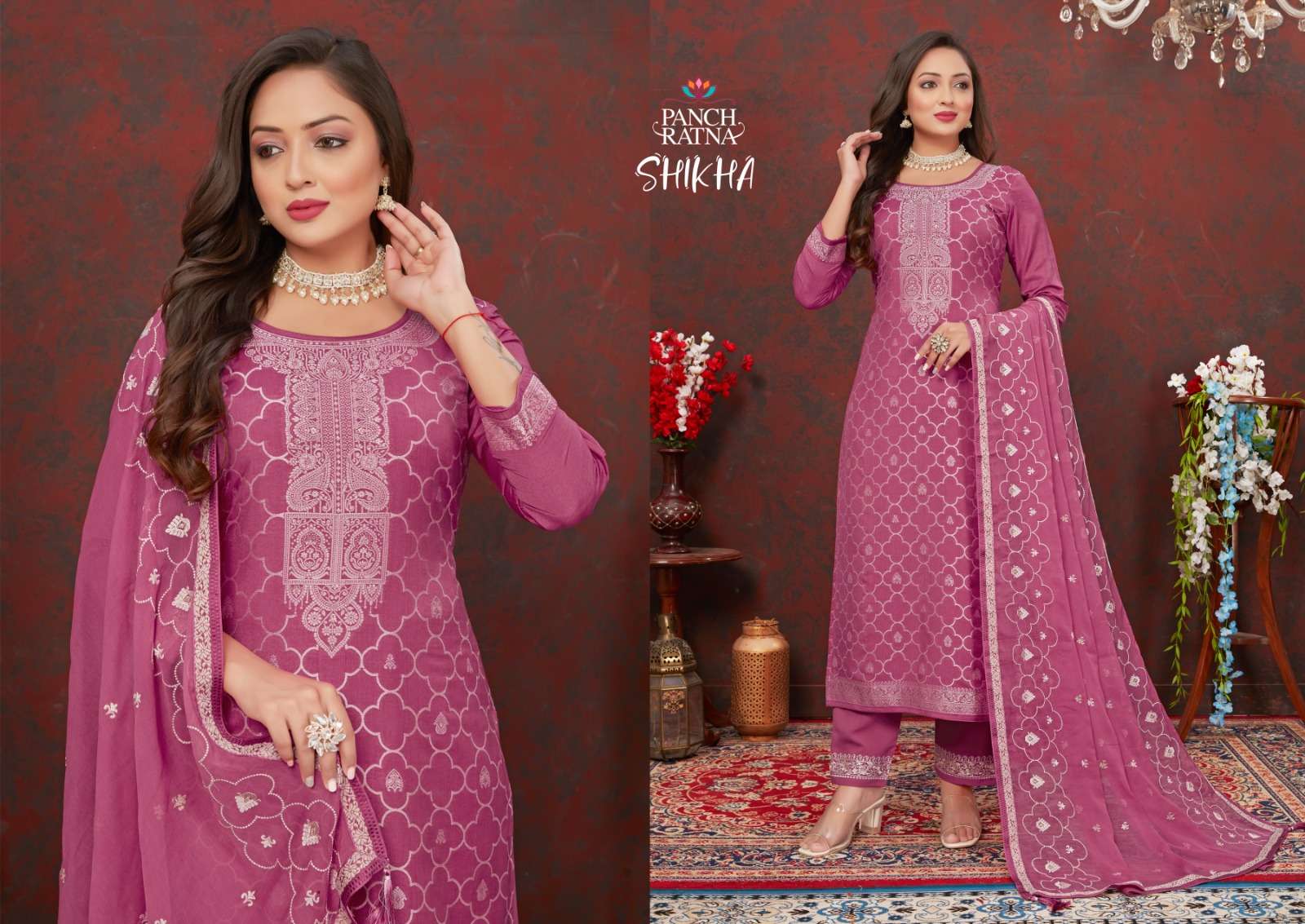 Panch Ratna Shikha Exclusive Lakhnavi Silk Salwar Suit Catalog Dealer