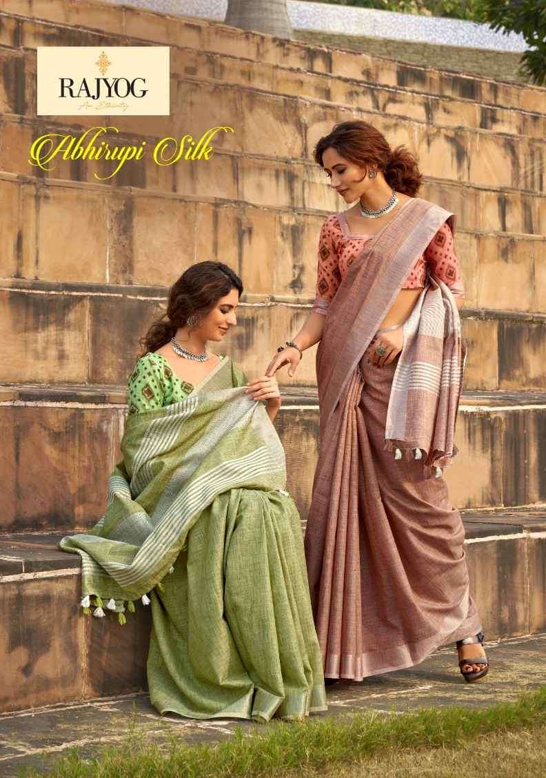 Rajyog Abhirupi Silk 701 To 706 Soft Linen Silk Festive Wear Saree Online Collection