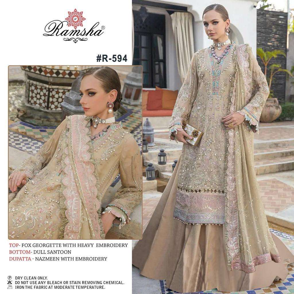 Ramsha R 594 Sharara Designs Unstitch Pakistani Dress Wedding Collection