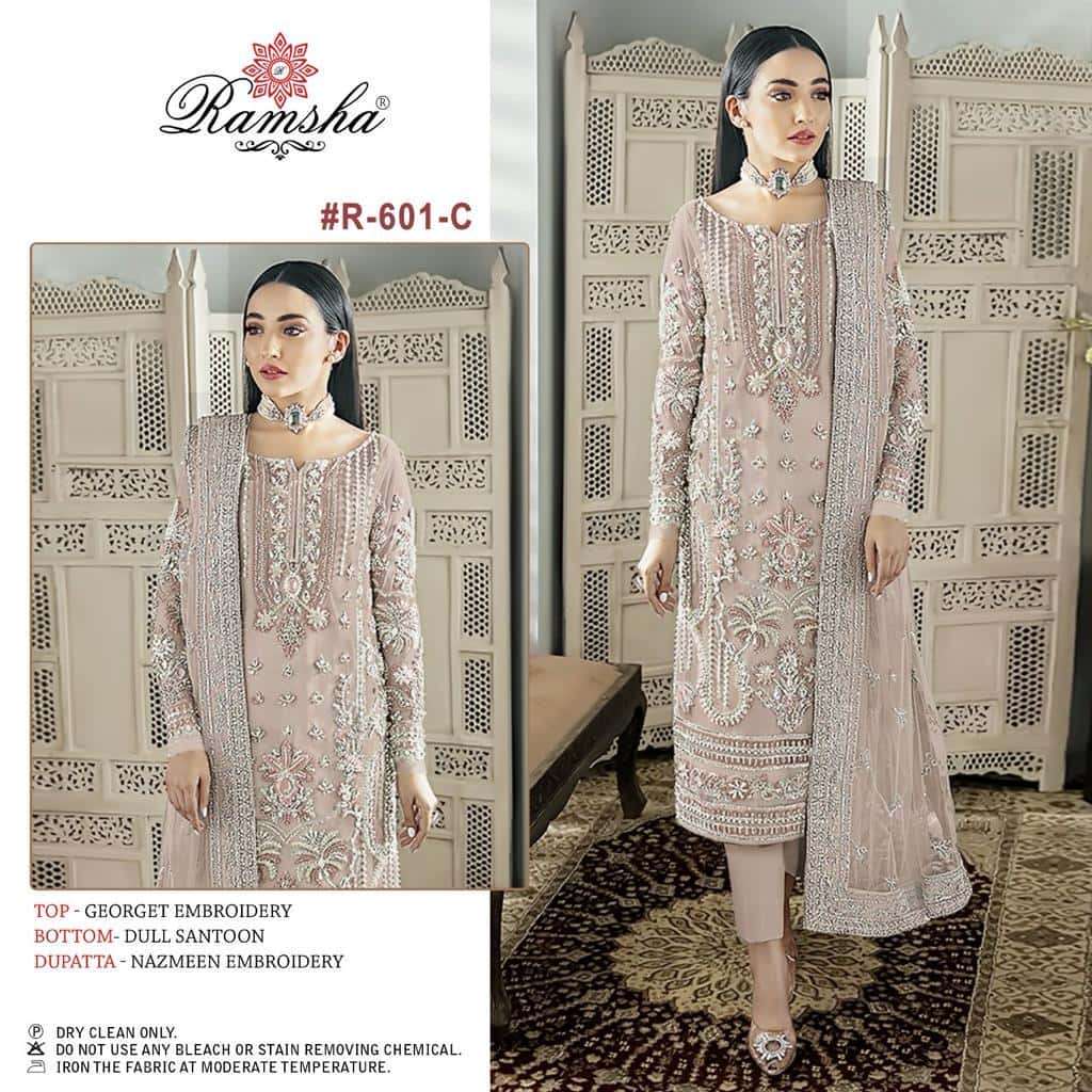 Ramsha R 601 C Fancy Designer Style Pakistani Salwar Suit Online Dealers