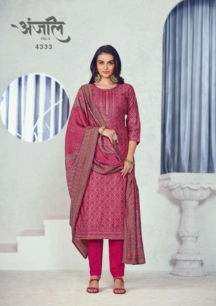 Rang Anjali Vol 5 Fancy Sequans Designs Muslin Festive Wear Dress Exporters