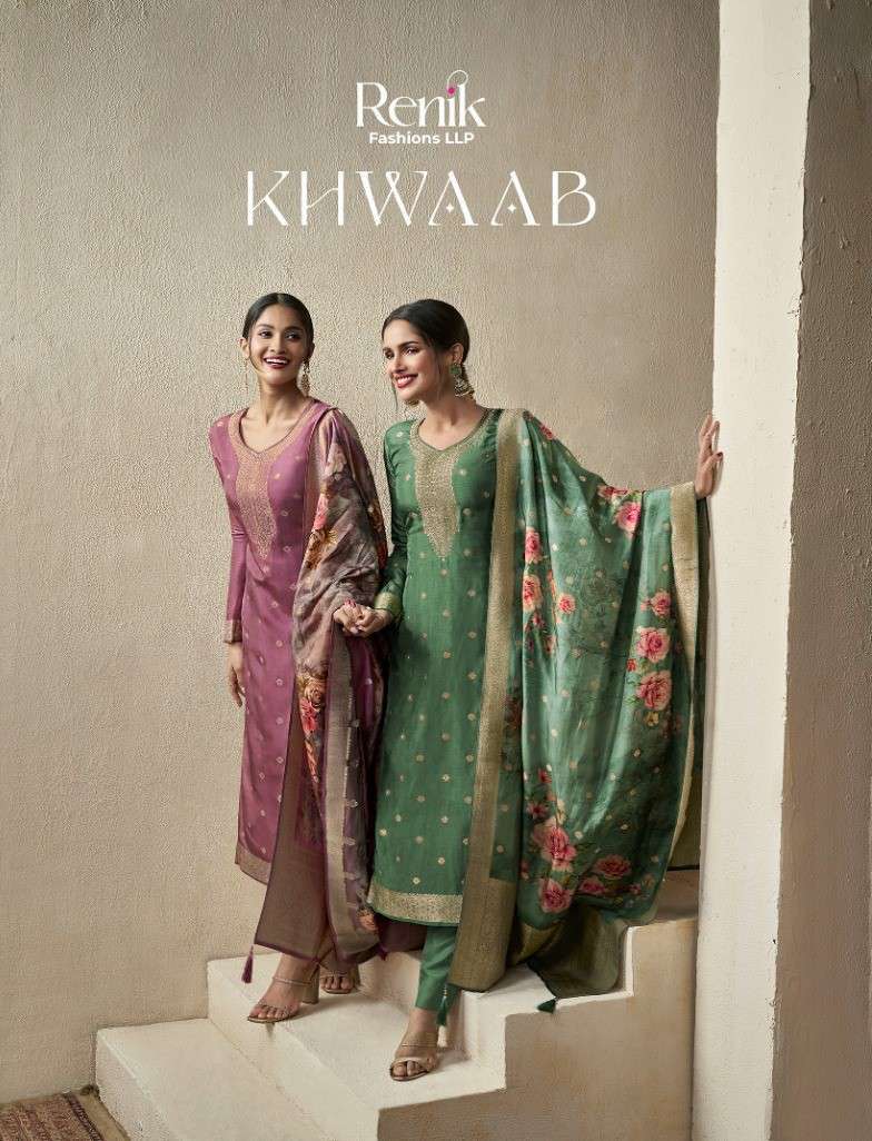 Renik Khwaab Fancy Dola Jacquard Festive Collection Suits Exporters
