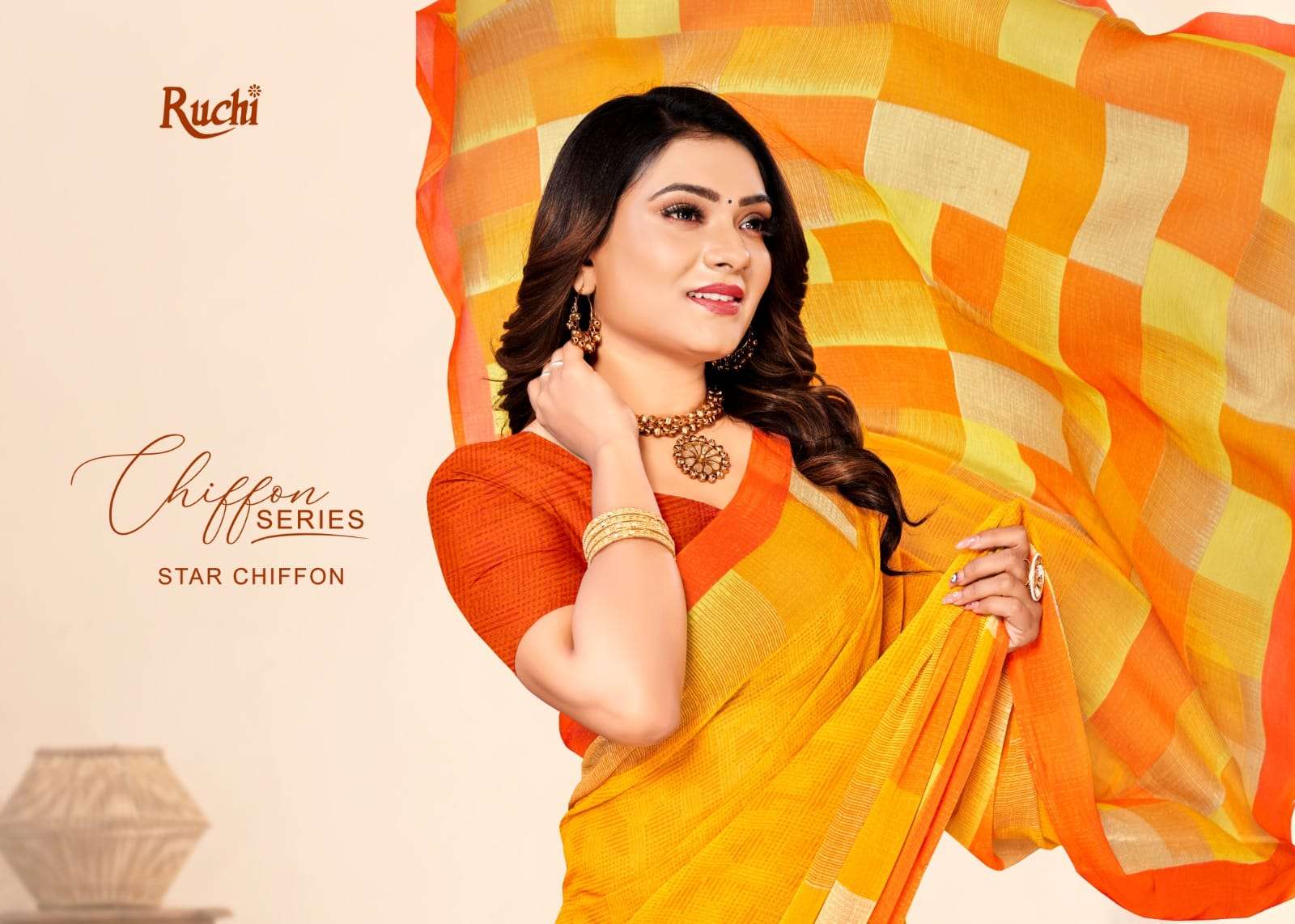 Ruchi Saree Star Chiffon 141st Edition Branded Chiffon Saree Daily Wear Collection