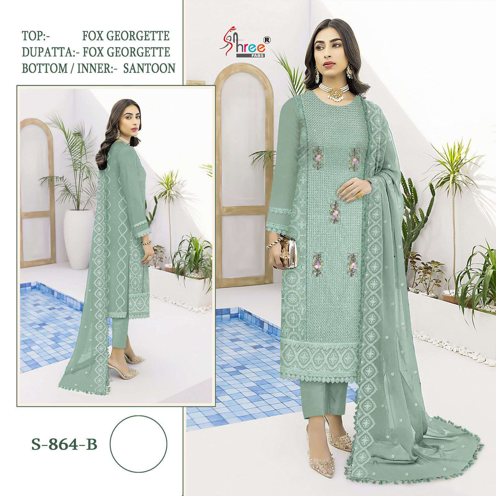 Shree Fabs S 864 B Designer Work Pakistani Georgette Suits
