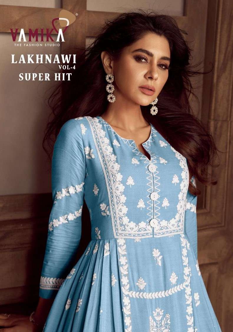 Vamika Lakhnawi Vol 4 Super Hit Latest New Designs Readymade Dress Suppliers