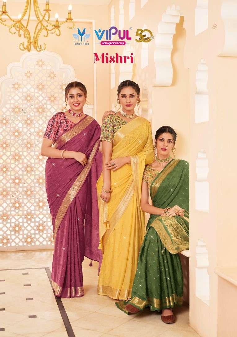 Vipul Mishri Designer Silk Saree Wedding Wear Collection New Designs
