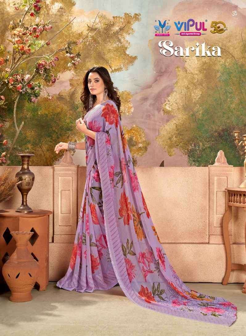 Vipul Sarika Fancy Georgette Print Floral Designs Saree New Collection