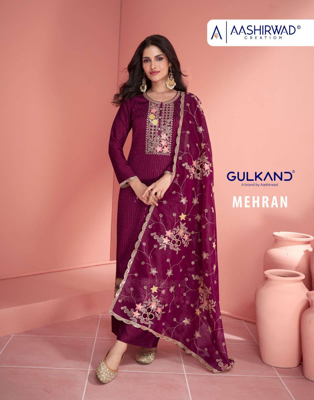 Aashirwad Mehran 9815 To 9819 Festive Wear Designer Silk Suit New Collection
