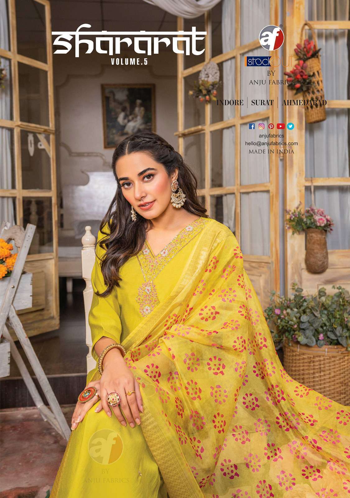 Af Stock Out Shararat Vol 5 By Anju Fabrics Casual Wear 3 Piece Set Suppliers