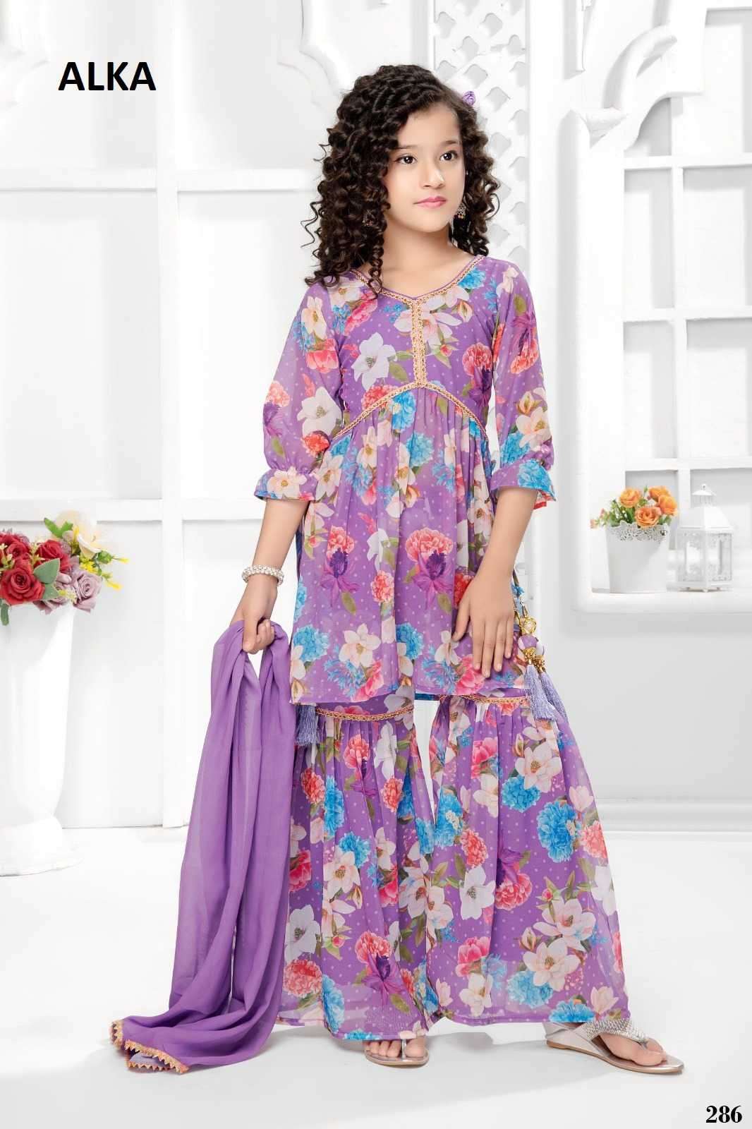 Alka Aaradhna Vol 43 Designer Gharara Kids Wear Wedding Dress Latest Collection