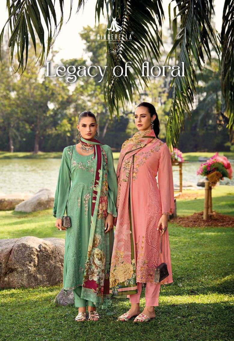 Cinderella Legacy Of Floral Fancy Muslin Exclusive Ladies Suit Suppliers
