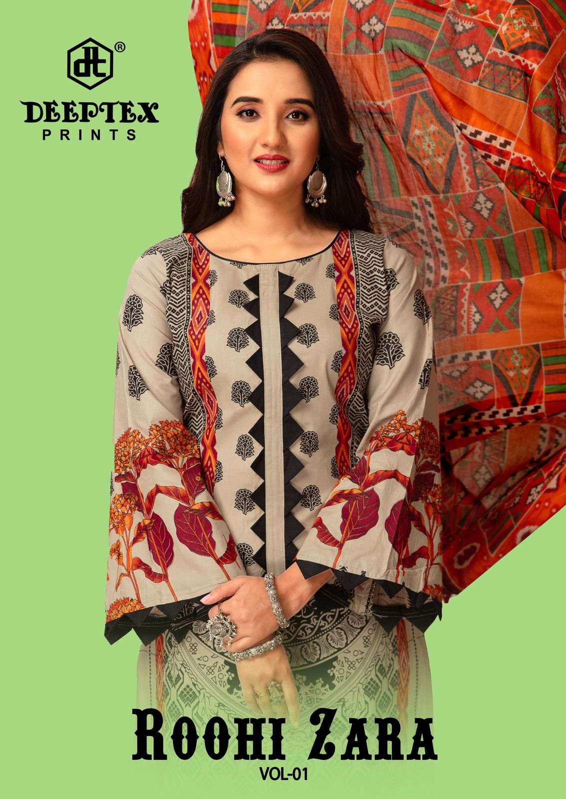 Deeptex Roohi Zara Vol 1 Digital Pakistani Style Cotton Salwar Suit Exporters