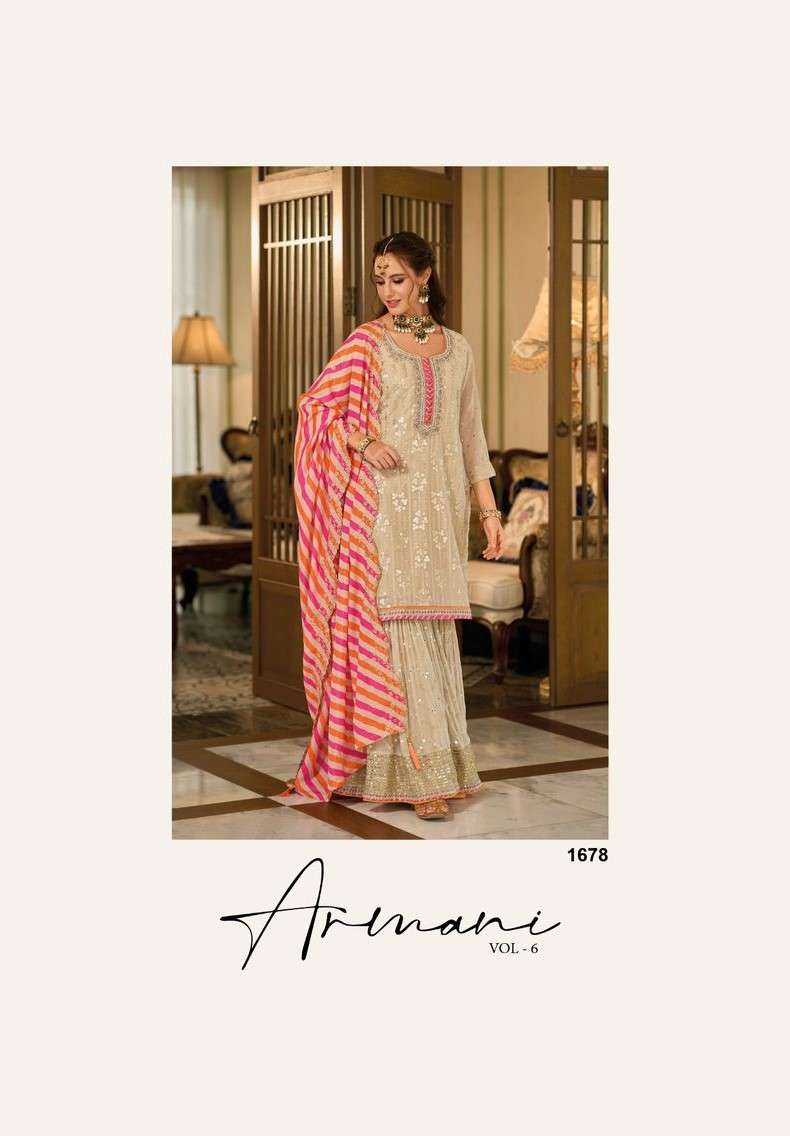 Eba Lifestyle Armani Vol 6 Wedding Wear Style Designer Sharara Dress New Collection