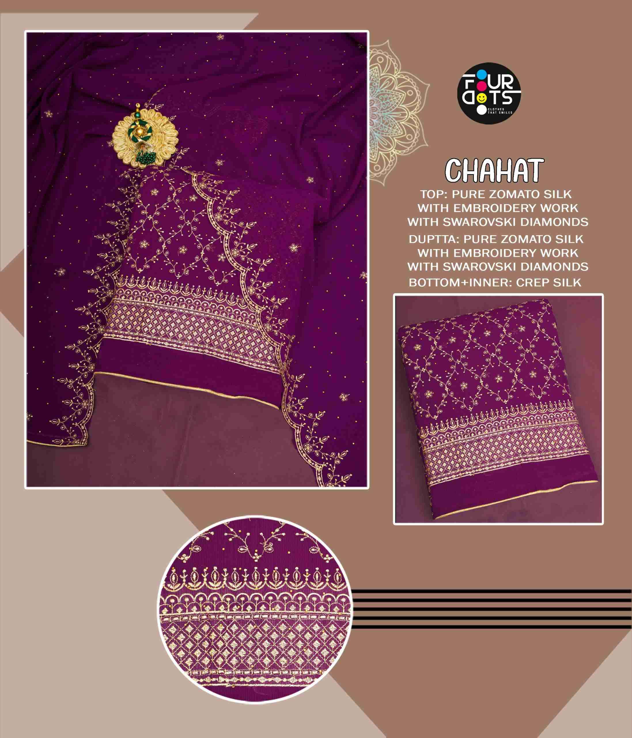 Fourdots Chahat Pure Vhichitra Silk Festive Wear Unstitch Suit Suppliers