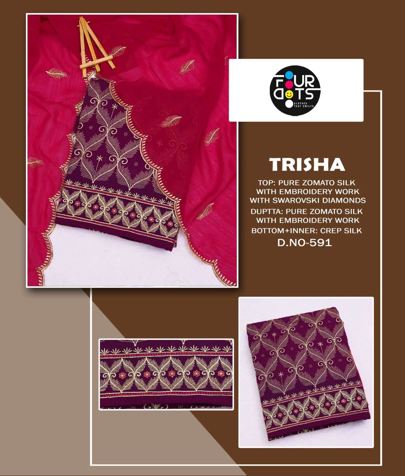 Fourdots Trisha Designer Straight Style Ladies Suits Festive Collection