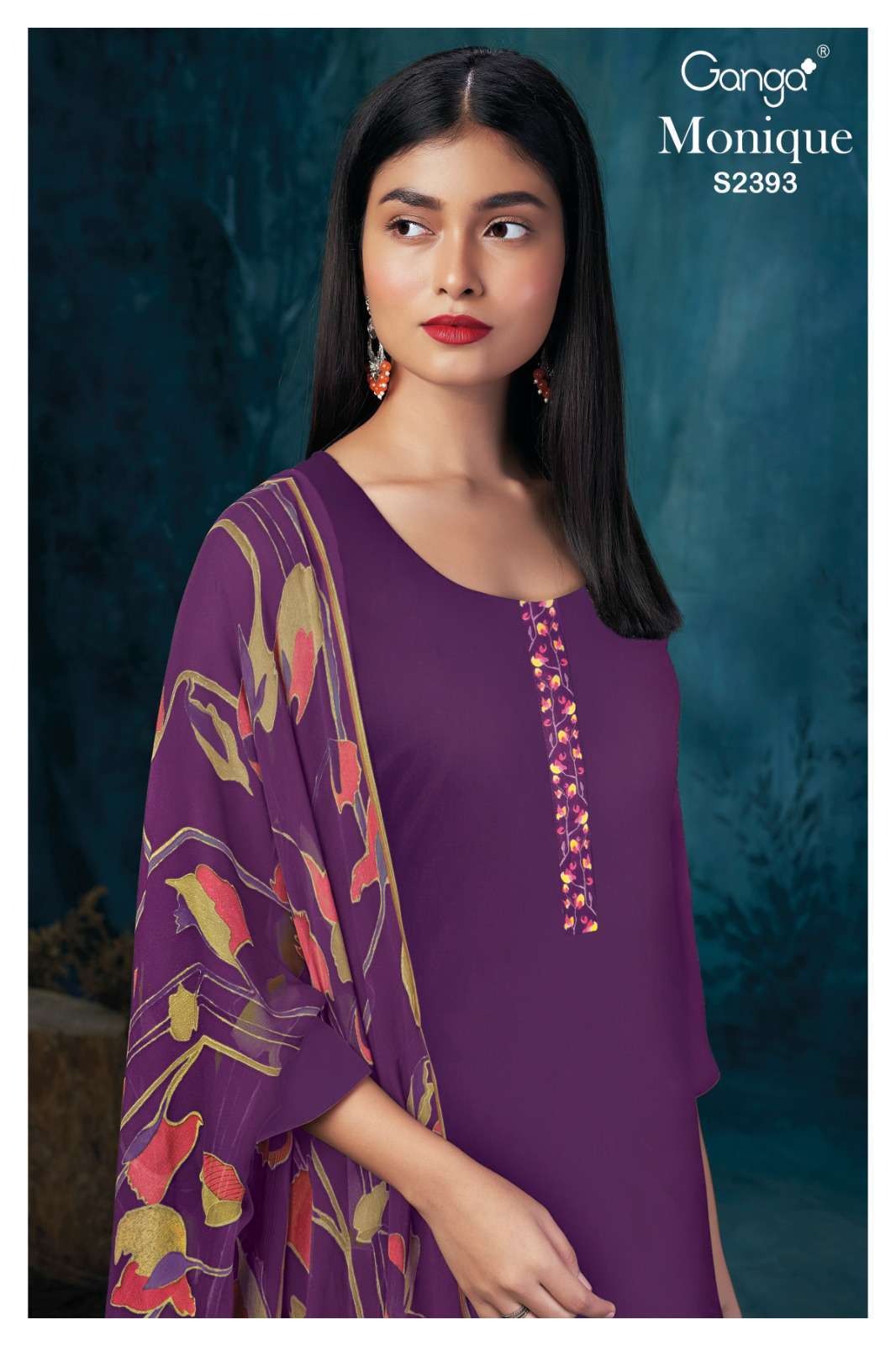 Ganga Monique 2393 Exclusive Silk Cotton Suits Branded Ladies Collection Exporters