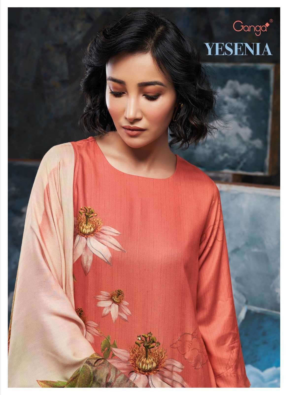 Ganga Yesenia Fancy Bemberg Silk Branded Ladies Suit Online Exporters