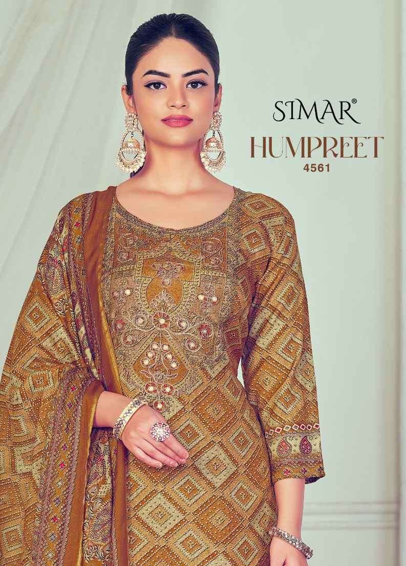 Glossy Simar Humpreet 4561 Fancy Silk Exclusive Suit Wholesalers Surat