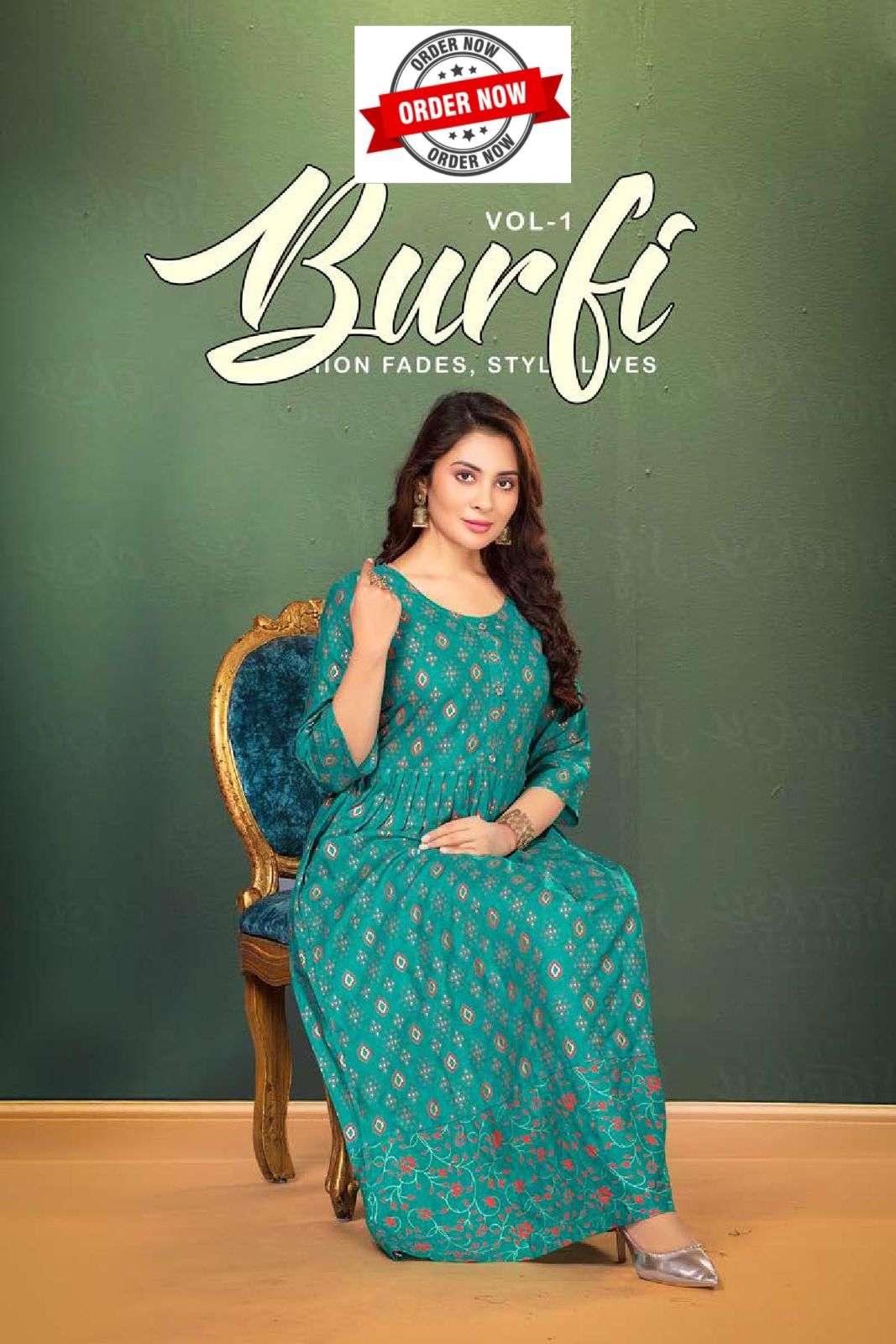 Golden Barfi Vol 1 Online Store Suppliers Fancy Rayon Kurti Gown Collection