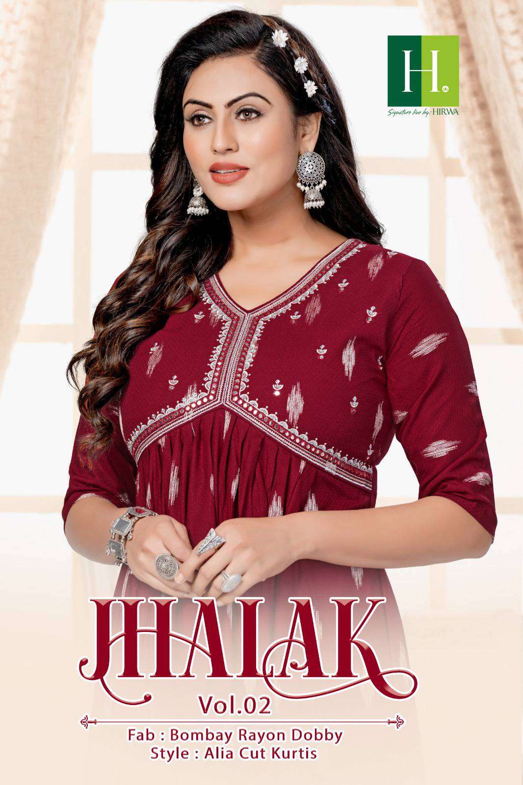 H Dot Hirwa Jhalak Vol 2 Fancy Rayon Aaliya Design Festive Wear Kurti Exporters