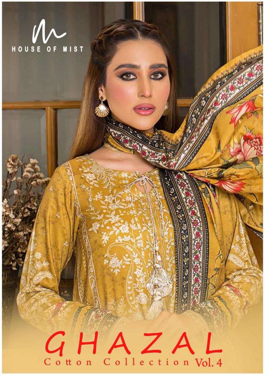 House Of Mist Ghazal Vol 4 Fancy Karachi Print Cotton Suit Suppliers