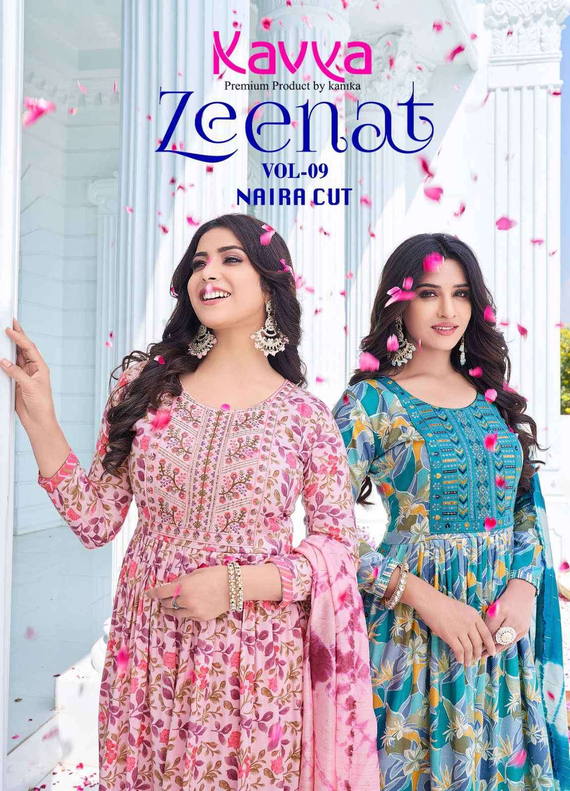 Kavya Zeenat Vol 9 Online Store Dealers Fancy Nayra Style Dress New Collection