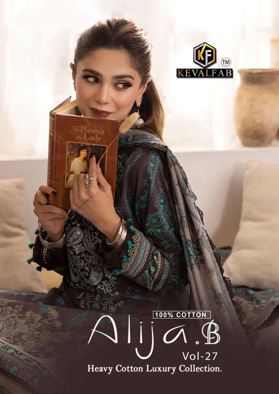 Keval Fab Alija B Vol 27 Heavy Cotton Luxury Collection Karachi Suit Suppliers