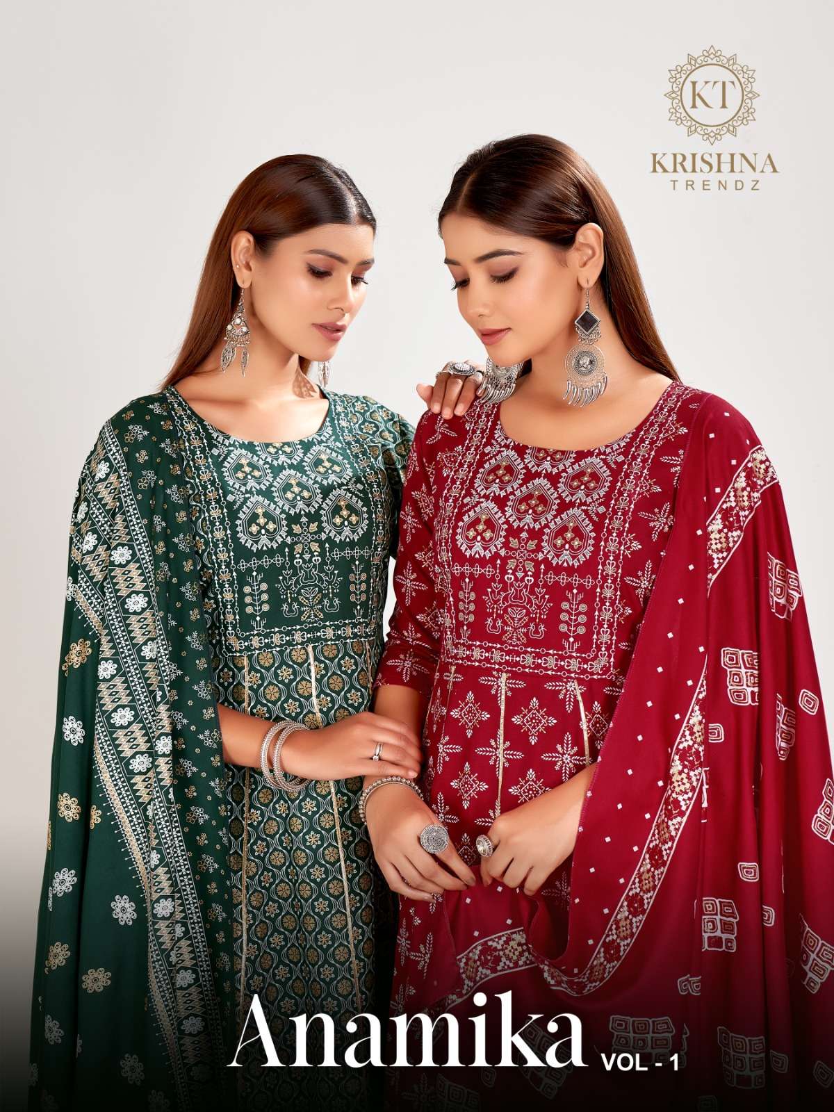 Krishna Trendz Anamika Vol 1 Festive Wear Style Gown Dupatta Set New Designs