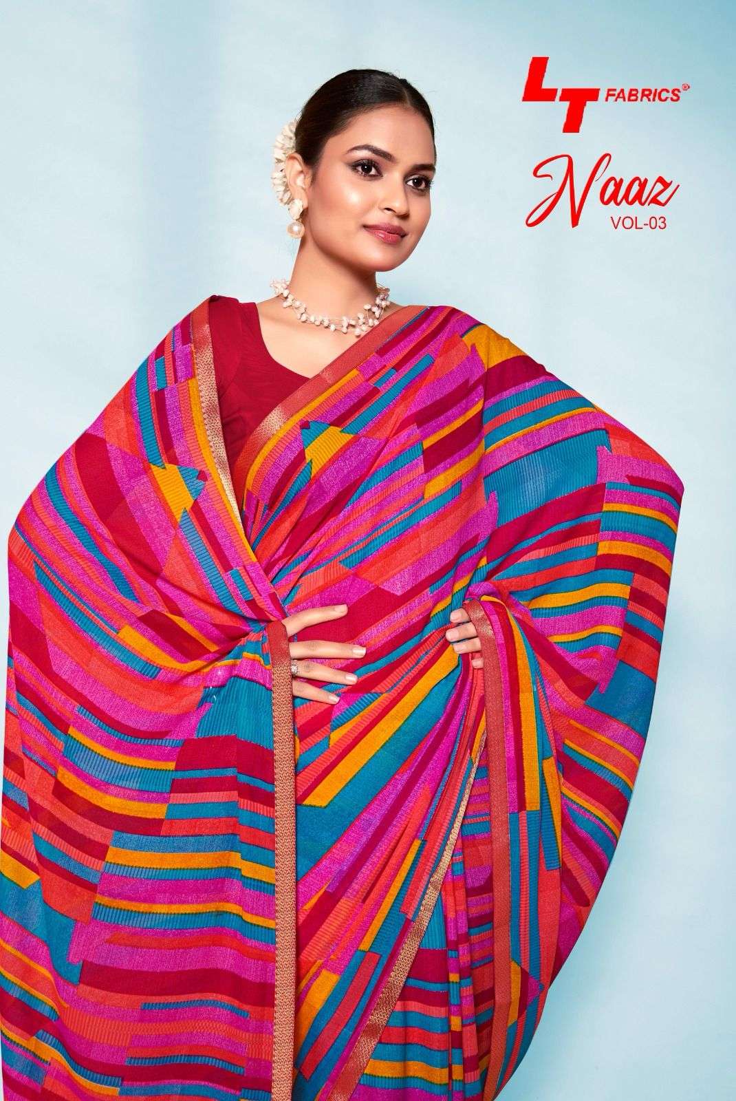 Lt Fabric Naaz Vol 3 Fancy Printed Daily Wear Saree Suppliers In Surat