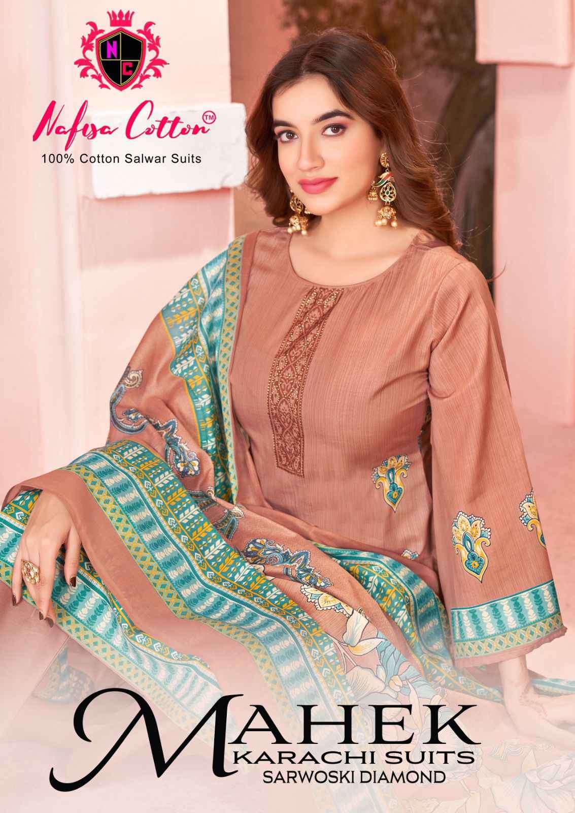 Nafisa Cotton Mahek Summer Collection Unstitch Karachi Suits Catalog Exporters