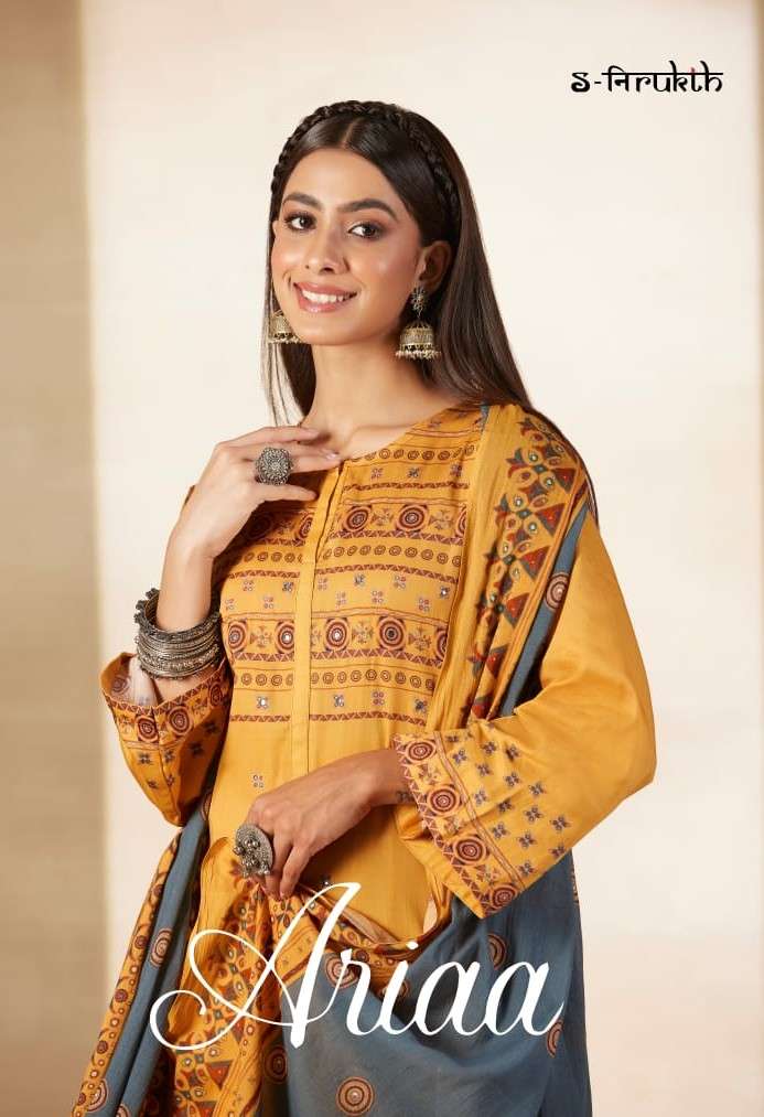 Nirukth Ariaa Fancy Print Cotton Satin Ladies Suit Catalog Wholesalers