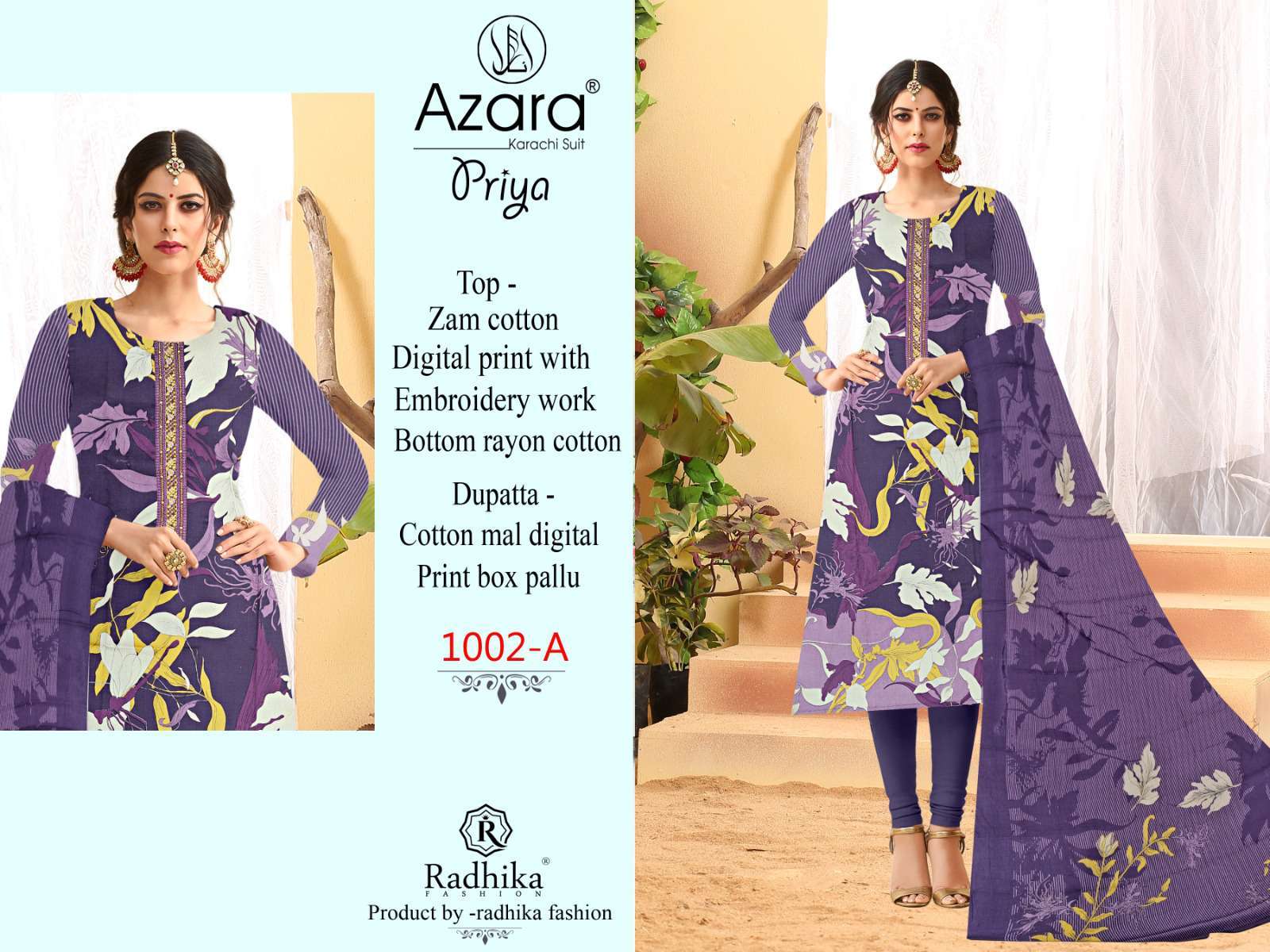 Radhika Azara Priya Digital Print Fancy Cotton Salwar Kameez Suppliers