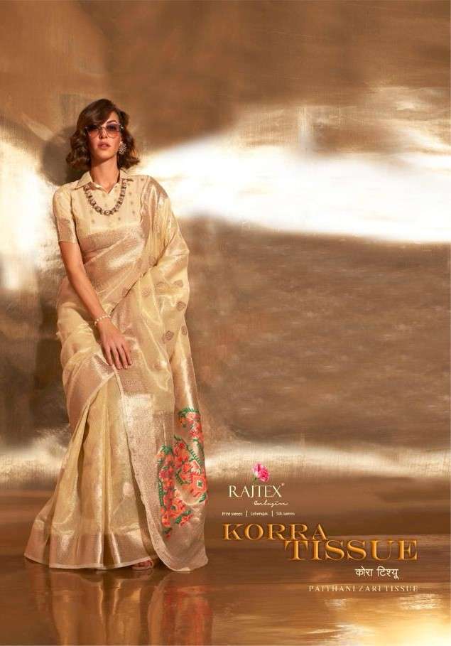 Rajtex Korra Tissue 370001 To 370006 Partywear Patihani Silk Saree Branded Collection