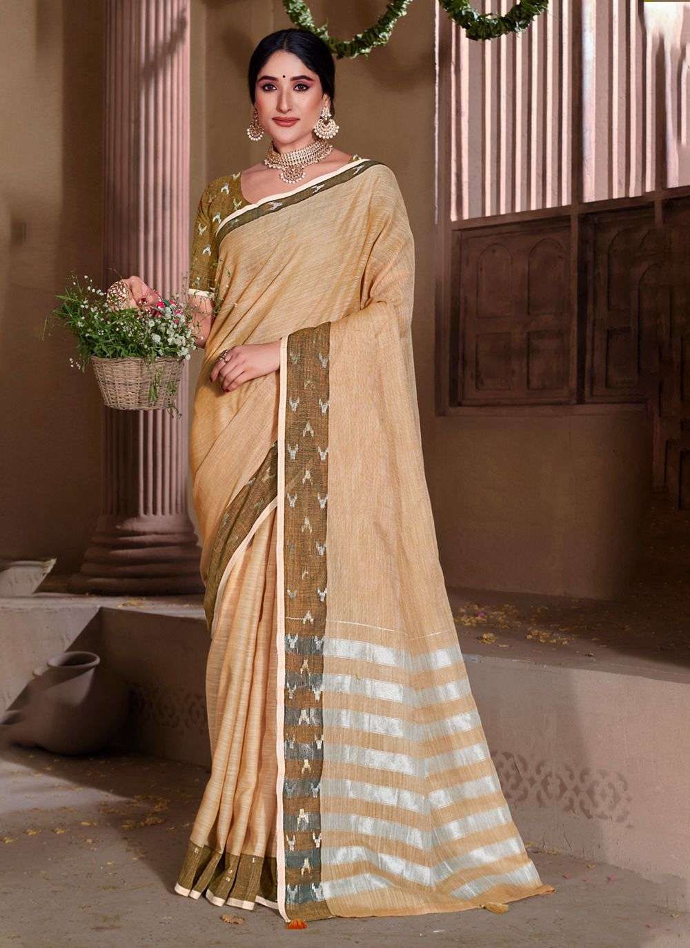 Sangam Aarushi Vol 2 Fancy Linene Festive Collection Saree Suppliers