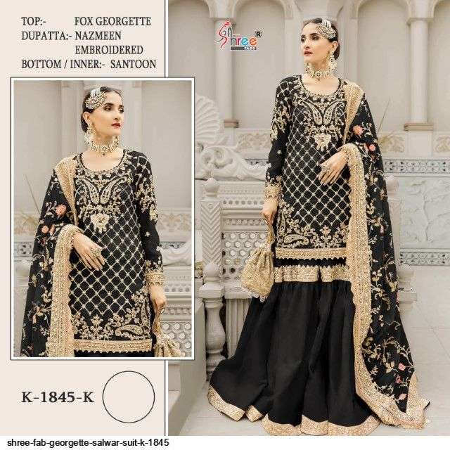 Shree Fabs K 1845 K Designer Pakistani Black Suit Online Collection