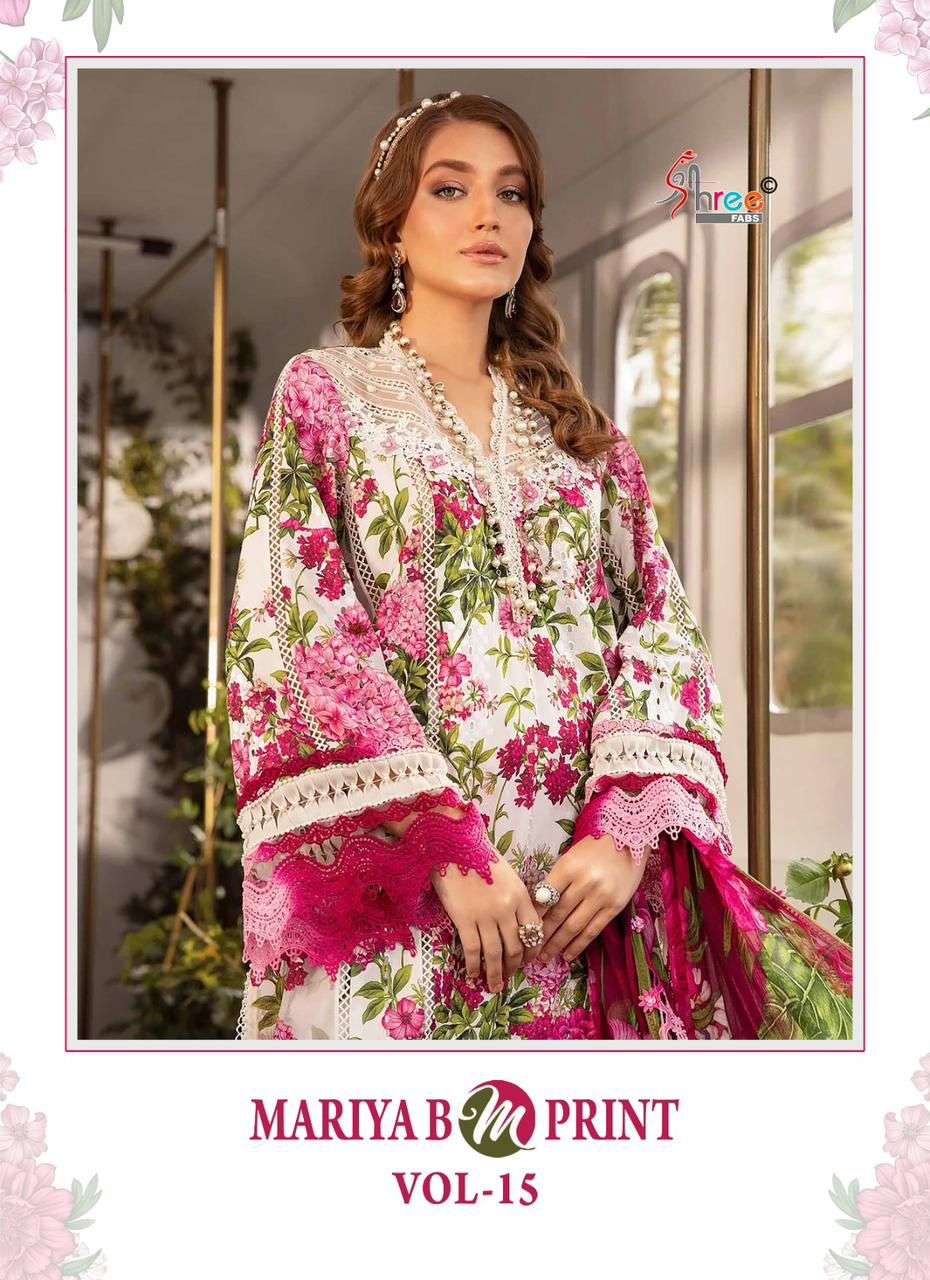 Shree Fabs Mariya B M Print Vol 15 Exclusive Patch Work Pakistani Suit Dealers