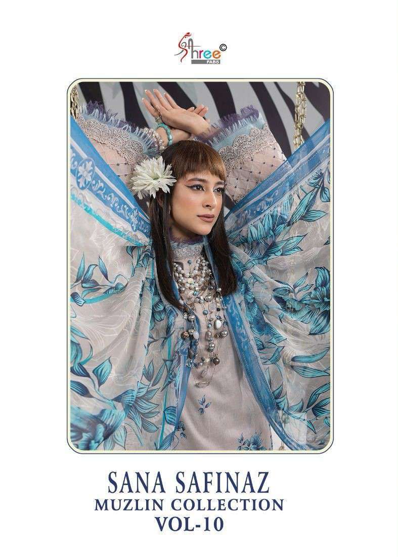 Shree Fabs Sana Safinaz Muzlin Collection Vol 10 Fancy Pakistani Cotton Dress Exporters