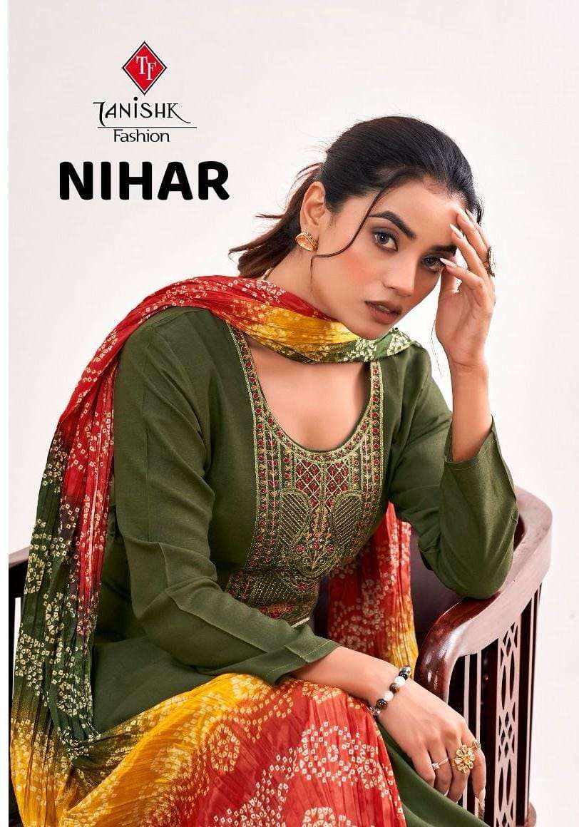 Tanishk Nihar Fancy Dupatta Rayon Suit Festive Collection Set Exporters