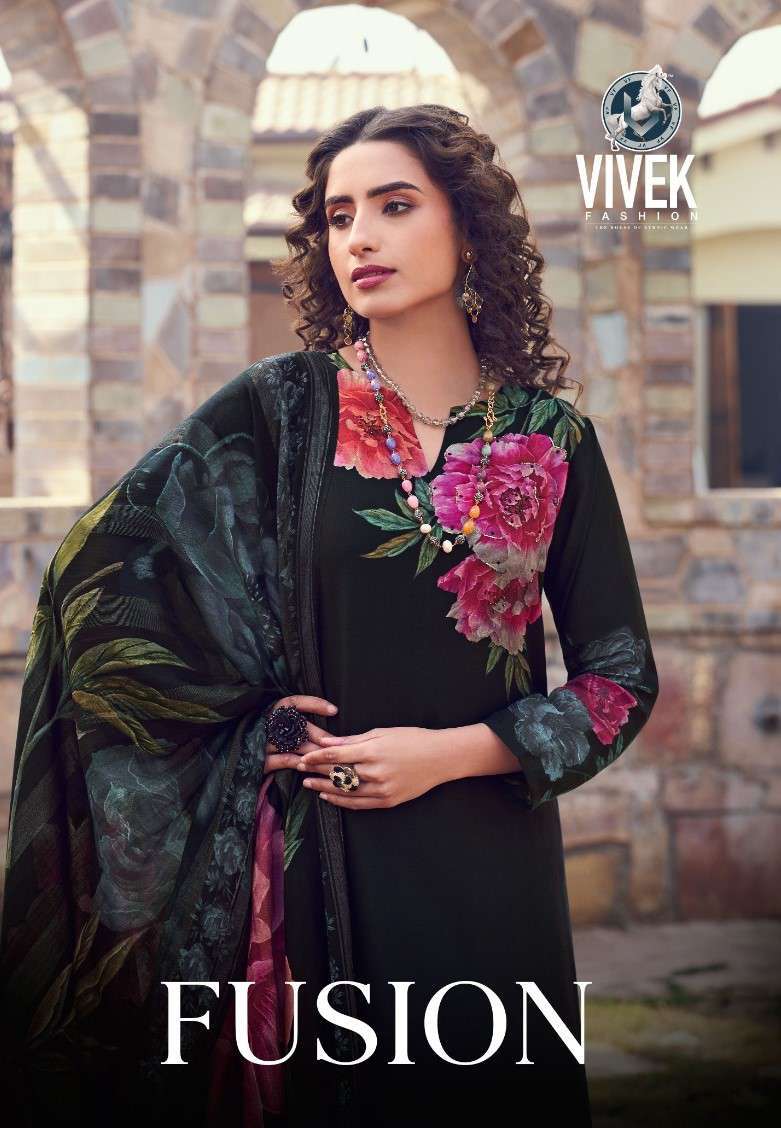 Vivek Fashion Fusion Digital Print Muslin Fancy Ladies Suits Catalog Dealers