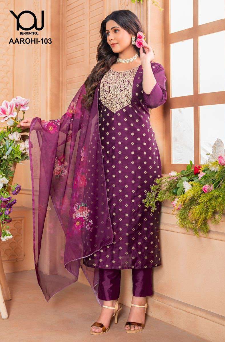Wanna Aarohi Fancy Silk Festive Wear Readymade Dress Size set Designs