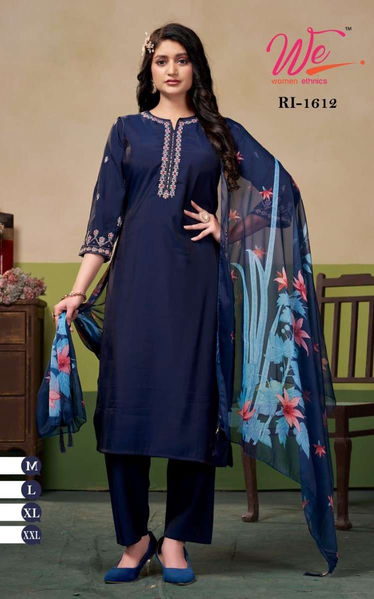 We Ri 1612 To 1617 Festive Wear Silk Kurti Pant Dupatta Set New Collection