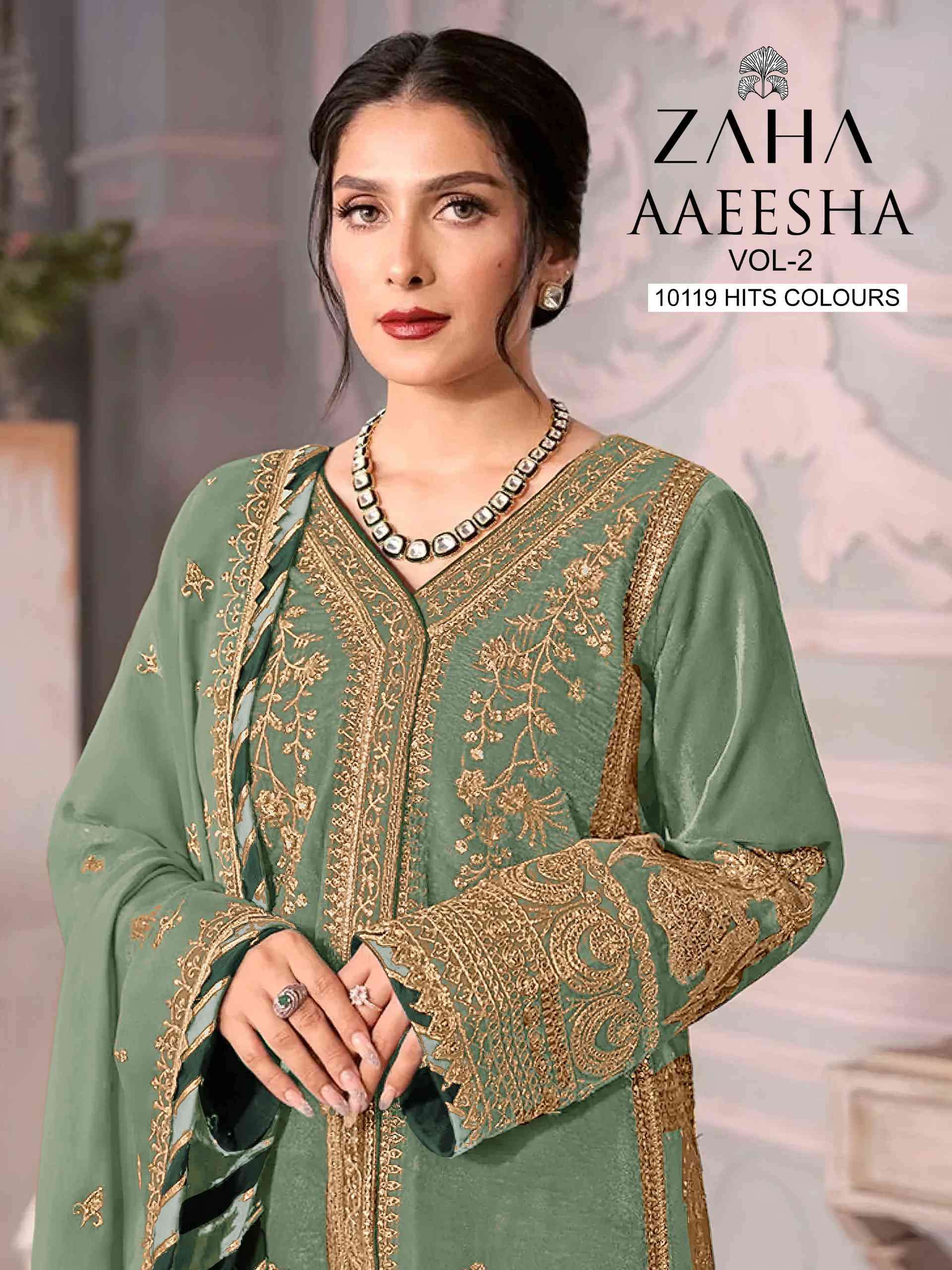 Zaha Aaeesha Vol 2 10119 B Colors Designer Pakistani Dress New Collection