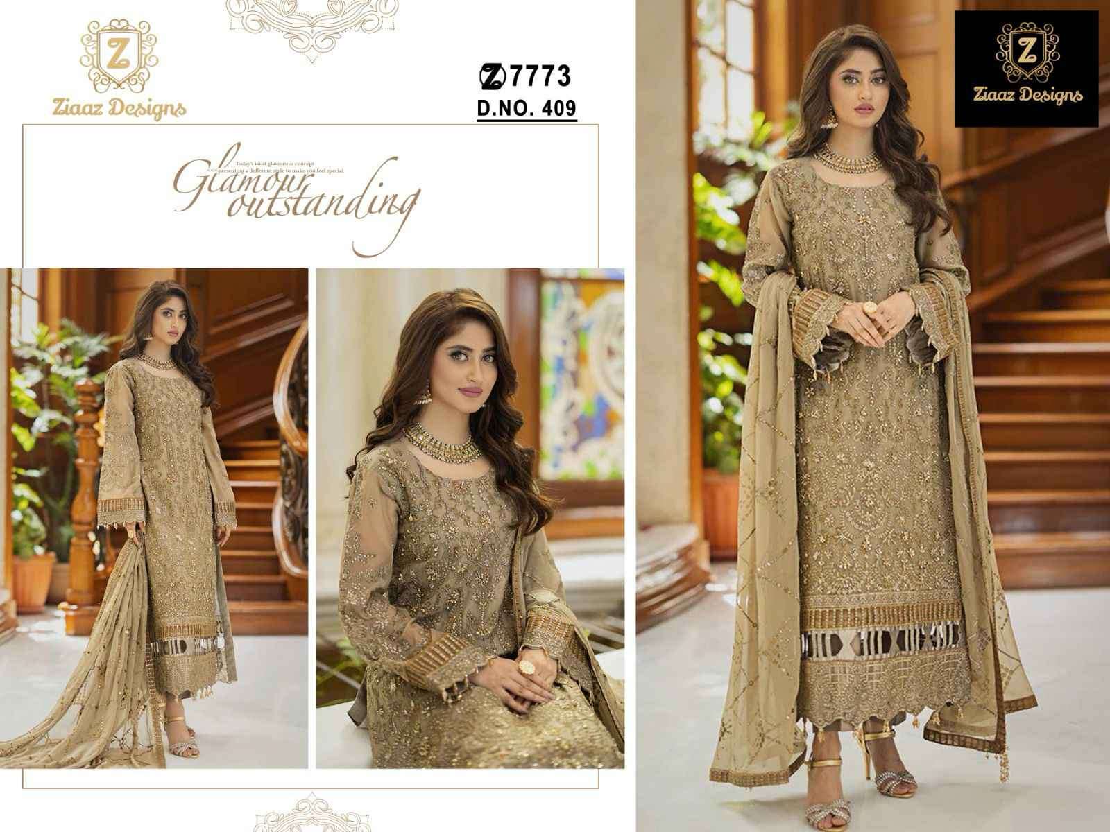 Ziaaz Designs 409 Fancy Georgette Pakistani Dress Wholesalers
